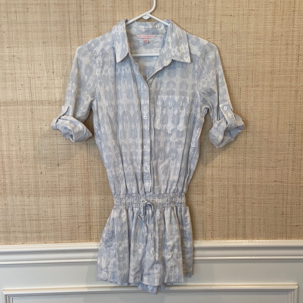 Victoria’s Secret, romper, button down, tie waist
